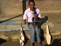 The stages of making a sarangi