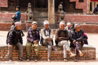 Newari men in a village, Kathmandu Valley of Nepal