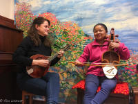 Jamming with local traditional musicians