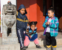 children at an orphanage where the Mountain Music Project started a music education program in the Kathmandu Valley, Nepal