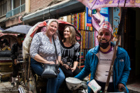 Setting out for an adventure on a cycle rickshaw