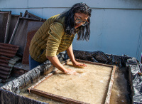 One may learn about traditional paper making from the lokta plant as well as learning about traditional dyes or printing techniques. 