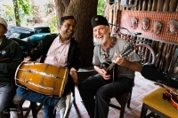 Happy clients like this American luthier jamming with local Gandharba musicians often occurs.