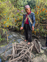 Mr. Gurung was a Gurung honey hunter and turned his house into a small museum